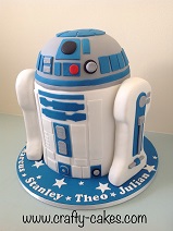 R2D2 sculpted cake